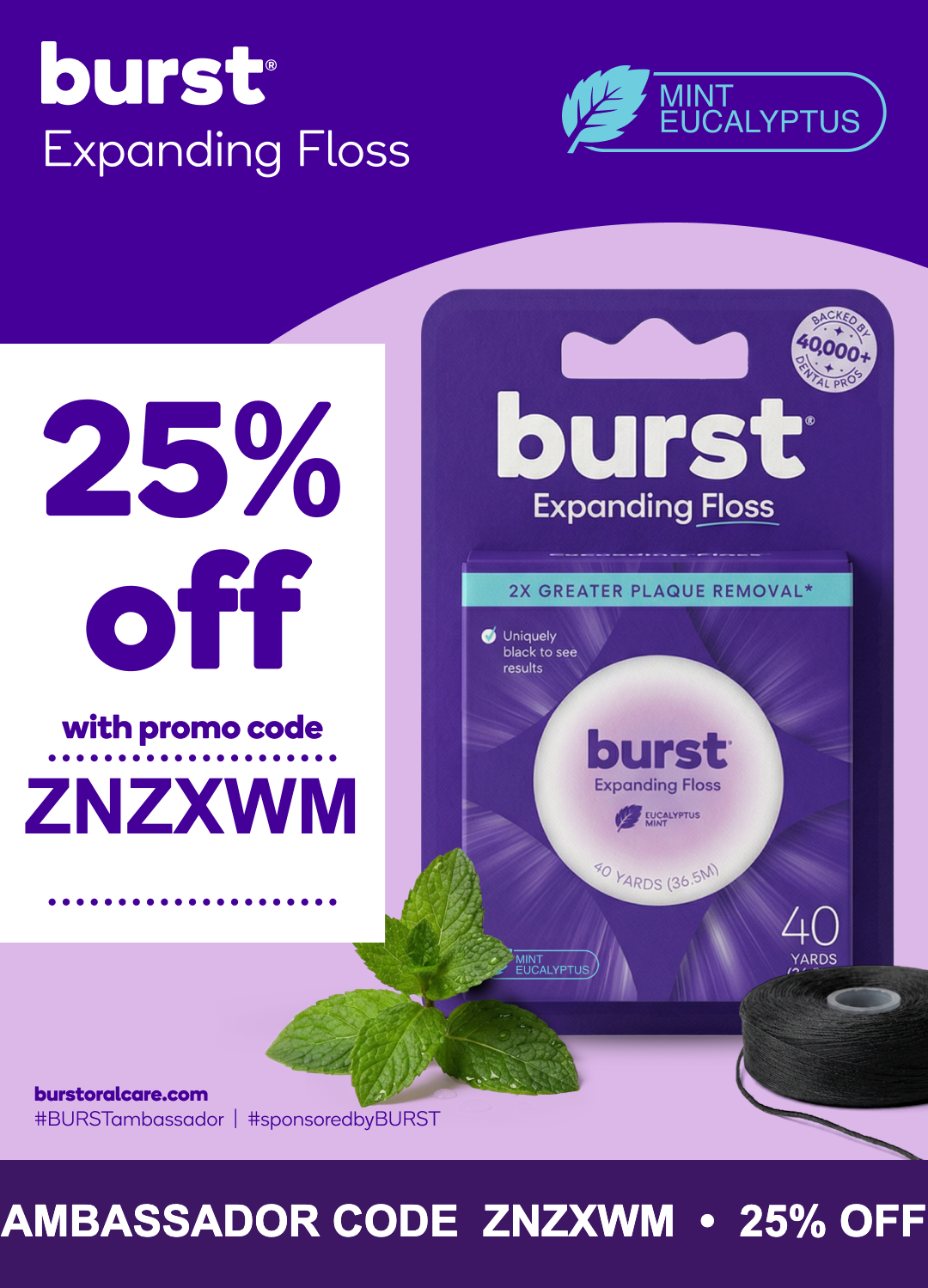Expanding Floss and the Big Floss Dispenser: The Product Behind Burst’s Plaque-Removal Claim